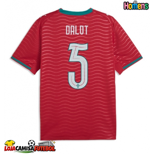 Camisa de Futebol Portugal Diogo Dalot #5 Equipamento Principal Mundo 2026 Manga Curta